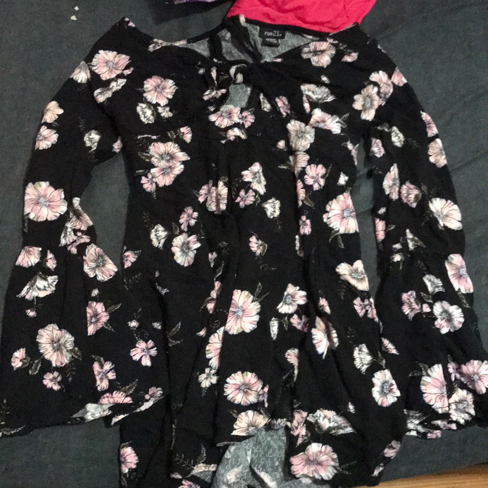 black dress with flowers